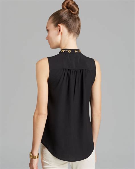 michael kors black bell sleeve top|michael kors sleeveless blouses.